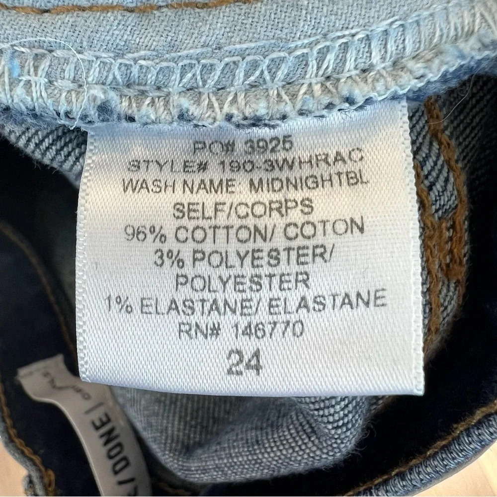 Re/Done High Rise Medium Dark Slim Leg Jeans 24 Classic Casual Contemporary - Picture 6 of 6